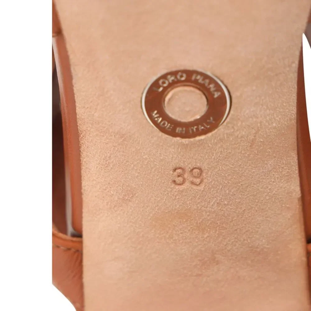Loro Piana Ankle Strap Sandals in Brown Leather